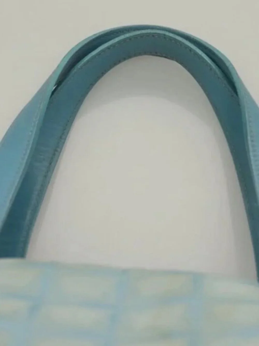 CHANEL New Travel line Tote Bag Light Blue Silver CC Auth 133486